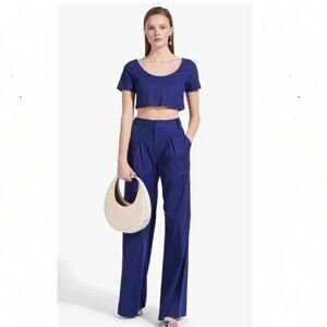 STAUD Linen Bruco Pant & Tango Tee Set